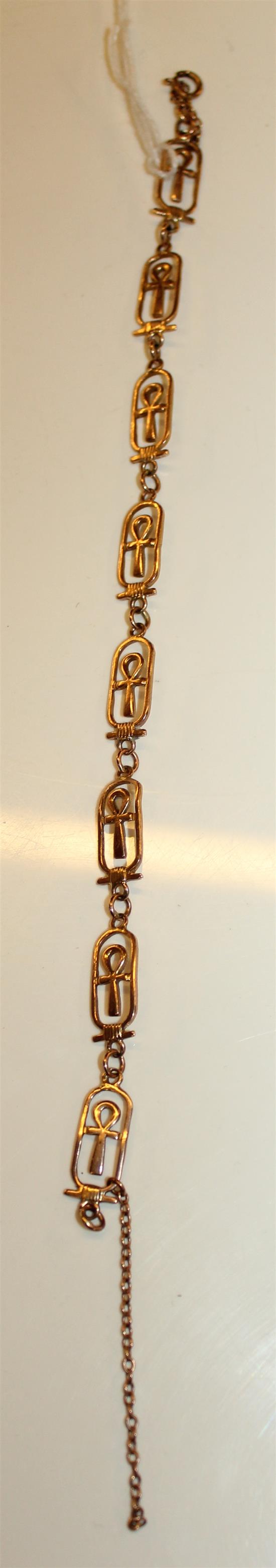 Egyptian gold ankh-link bracelet (Cairo purity mark)(-)